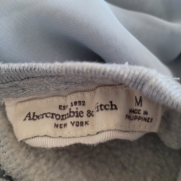 Abercrombie & Fitch Sheer Back Sweatshirt SZ M Light Blue - Picture 9 of 11